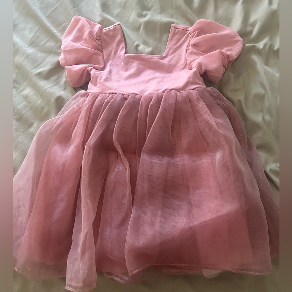Holly and Bloom Pink Puff Sleeve Dress